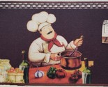 Printed Nylon Kitchen Rug (nonskid)(18&quot;x30&quot;) FAT CHEF WITH SOUP POT, Koo... - $17.81