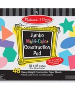 Melissa &amp; Doug Jumbo Multi-Colored Construction Paper Pad (12x18) 48 Sheets - £7.83 GBP