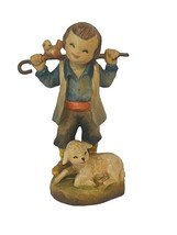 Anri Ferrandiz Italy Hand Carved Figurine wood Vtg Signed RARE Shepherd Lamb ewe - £39.38 GBP