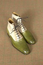 Handmade leather Men&#39;s two tone genuine leather Jodhpurs Dress Boots - £189.15 GBP