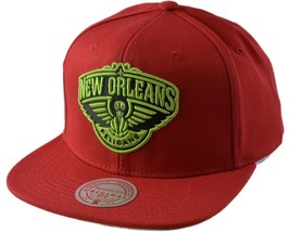New Orleans Pelicans Mitchell &amp; Ness NBA Grinch Men&#39;s Basketball Snapback Cap - £22.46 GBP