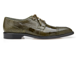 Belvedere Mens Shoes Batta Olive Genuine Ostrich Lace Up 14006 - £457.63 GBP