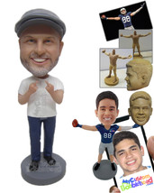 Personalized Bobblehead Pal Being Naughty Wearing A T-Shirt And Jeans With Boots - £67.94 GBP