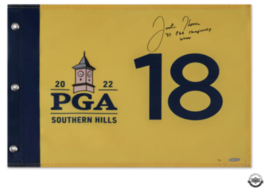Justin Thomas Autographed &quot;2022 PGA Champion&quot; Official Pin Flag UDA LE 22 - £774.21 GBP