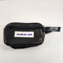 Korean Air Vintage Cosmetic Travel Shaving Soft Bag Sky Alliance Black - $24.18