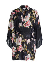 In Bloom by Jonquil Mila Lace Trim Floral Wrap in Navy, Size X-Small - £32.70 GBP