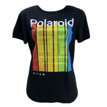 Polaroid One Step Flash Sz L Black Multi Graphic Print Tee T-Shirt Top Rainbow - £8.96 GBP
