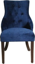 Homepop Home Decor | Upholstered Tufted Velvet Wingback Accent Chair |, Navy - £165.45 GBP