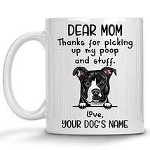 Personalized Pit Bull Coffee Mug, Pitbull Terrier Custom Dog Name, Custo... - $14.95