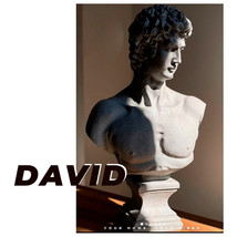 Bust Head Statue, Aesthetic, Decor for Home, David Bust Sculpture 42cm, Resin - £46.25 GBP