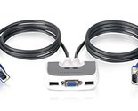 IOGEAR 2-Port USB VGA Miniview Micro Cabled KVM Switch - 2048 x 1536 - H... - $81.80