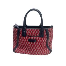 Vera Bradley Satchel Americana Handbag Medium Red Navy Quilted Paisley Z... - $25.87