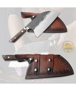 HANDMADE FORGED 5CR15MOV STEEL KITCHEN CHOPPING CLEAVER KNIFE BUTCHER CH... - £52.77 GBP