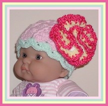 Fascinator Flower Baby Hat, Newborn Girls Hat With Large Flower, Newborns Cloche - £12.54 GBP