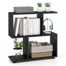 24 Inch 3-Tier Geometric Bookshelf with Thick Foot Pads-Black - Color: B... - $52.11