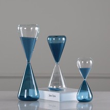 Creative Half Transparent Half Blue Sand Hourglass Ornaments Simple Sand Glass C - £39.70 GBP+