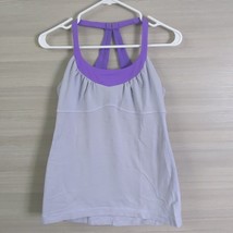 Lululemon Scoop Me Up Activewear Yoga Pullover Racer Tank Womens Gray Purple - £19.93 GBP