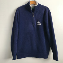 Kashwere Sweater Mens M Blue Fleece Plush Half Zip Long Sleeve Soft Pull... - $21.09