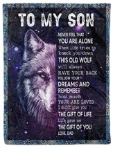 To My Son Fleece Blanket For Little Boy From Dad Wolfs Quote Blanket Xmas Gift - $35.79+