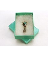 Sterling Pinky Ring, Turquoise &amp; Coral w/Feather Danglers, Size 4, JWL-393 - $29.35