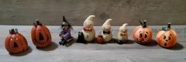 Primitive Folk Art Pumpkin Ghosts B. Lloyd 2003 Halloween Figures 8 Piece Witch - £21.89 GBP