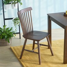 Livinia Toto Dining Chair Set of Two, High Spindle Back Solid Rubber Wood Side C - £152.34 GBP