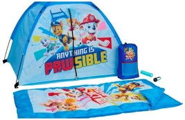 Paw Patrol Fun Camp Kit 5 Pcs Includes Tent Sleeping Bag Backpack Flashl... - £49.49 GBP