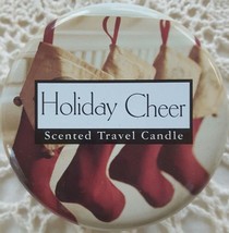 Travel Christmas Candle Scented Decorative Tin Holiday Cheer  2.5&quot; x 2&quot; ~ 3.5 Oz - £7.91 GBP