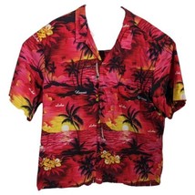 Mens 4XL Red Hawaiian Shirt Sunset Palm Made in Hawaii USA XXXXL Royal C... - $35.04