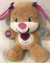 Girl Puppy Dog Fisher Price Plush Interactive Pink Musical Sings Laugh & Learn - $29.12