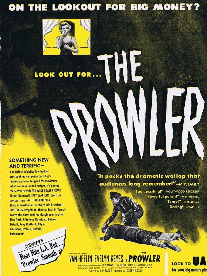 The Prowler ORIGINAL Vintage 1951 9x12 Industry Ad Van Heflin Evelyn