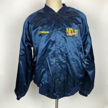 VTG Hartwell Mens Convair MD-11 Blue Satin Jacket Sz XL Planes Aviation ... - £95.66 GBP