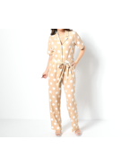 Studio Park x Leah Williams Polka Dot Knit Jumpsuit - Khaki, Petite Large - £22.59 GBP