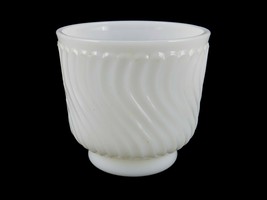 Footed Milk Glass Planter, Napco #1177, Curved Lines Pattern, Candle Holder - £11.71 GBP