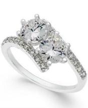 Charter Club Silver-Tone Cubic Zirconia 2-Stone Ring, Size 7 - $15.00