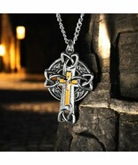 Celtic Cross Pendant with Gold Accent - $32.26 CAD
