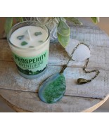 Prosperity Candle and Green/Blue Agate Stone Meditation Set #9 - $1,120.02 MXN