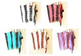 KG105 Tie Dye Striped Women Plus Kaftan Poncho Tunic Women Blouse Top up... - $24.90