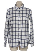 J. Crew Perfect Fit Button Up Shirt Size XS Blue White Plaid Long Sleeve... - £22.10 GBP