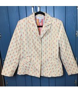 Vintage Floral Embroidery Blazer 14 Garden Fairy Cottage Granny Grandma ... - $29.70