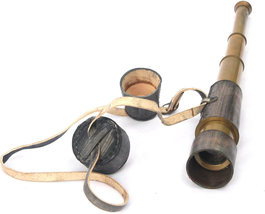 Antique Decorative Vintage Spyglass Telescope for Education Museum Leather Lens - £25.00 GBP