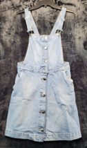 Divided Overall Womens Size 4 Blue Denim Sleeveless Square Neck Button Front - £11.42 GBP