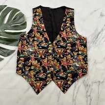 111 Main Womens Vintage 90s Vest Size M Black Teddy Bear Sports Teacher ... - $28.70
