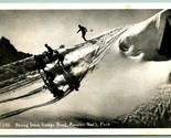 RPPC Skiing From Lodge Roof Mount Rainier National Park WA Postcard H3 - $10.20
