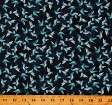Cotton Hummingbirds Birds Animals Wings Blue Fabric Print by the Yard D676.29 - £9.44 GBP