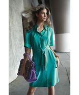 Donna Morgan Belted Shirt Dress Sz 10 Blue Sky - $97.02
