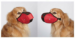 Fabric Mesh Dog Muzzles Comfortable Soft Red Muzzle For Dogs That Bite Or Chew - £16.97 GBP+