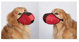 FABRIC MESH DOG MUZZLES Comfortable Soft Red Muzzle for Dogs That Bite o... - £16.83 GBP+