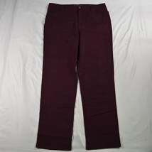 Gloria Vanderbilt 16 Amanda Classic Maroon Red Stretch Denim Womens Jeans - £11.71 GBP