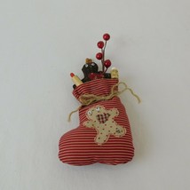 Handmade Cloth Christmas Stocking Ornament Gingerbread Sugar Spice Rolli... - $9.75